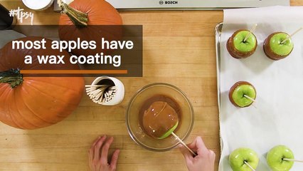 There is an Art to Getting the Caramel to Stay on Caramel Apples