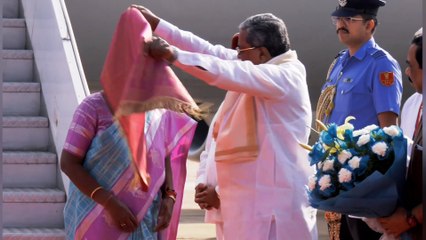 राष्ट्रपति द्रौपदी मुर्मू का स्वागत