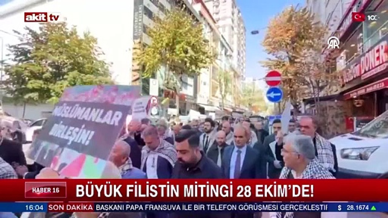 Büyük Filistin mitingi 28 Ekim'de