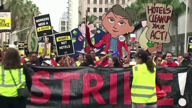 Thousands of LA hotel workers demand higher wages