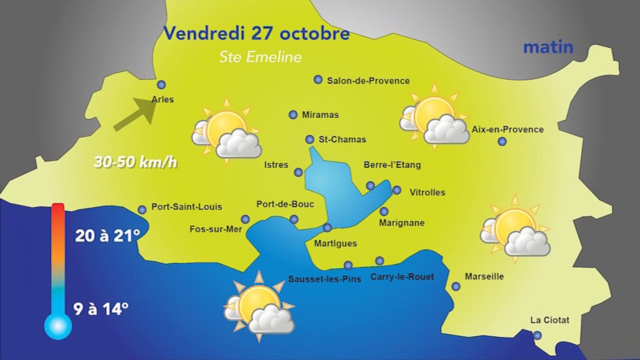 Le temps vendredi : du soleil puis des nuages.