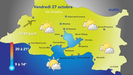 Le temps vendredi : du soleil puis des nuages.