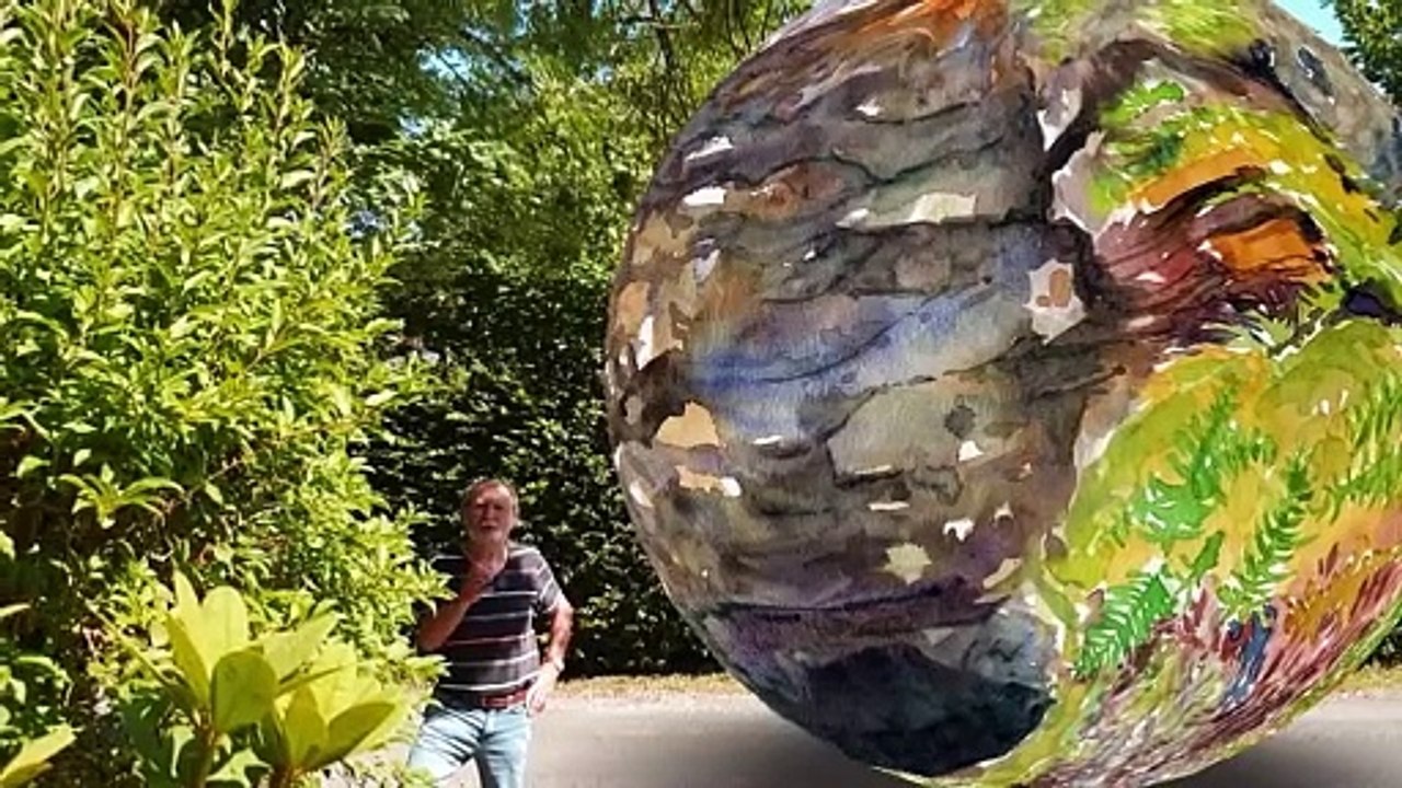 My spherical watercolor of the Spirits of the earth.