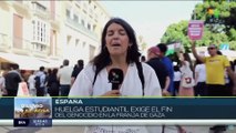 Estudiantes españoles exigen cese de genocidio israelí en la Franja de Gaza