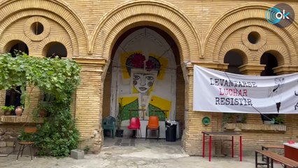 El edificio okupa de izquierdas que desalojarán PP y Vox en Zaragoza alienta la violencia contra Israel