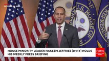 JUST IN: Hakeem Jeffries Holds Press Briefing After New Speaker Elected, Mass Shooting In Maine