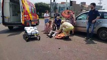 Motociclista fica ferido em acidente de trânsito na rua Manaus