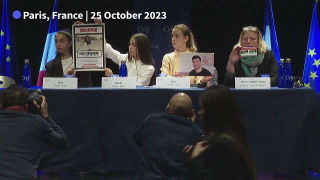 Relatives plead for release of Hamas-held hostages at conference in France