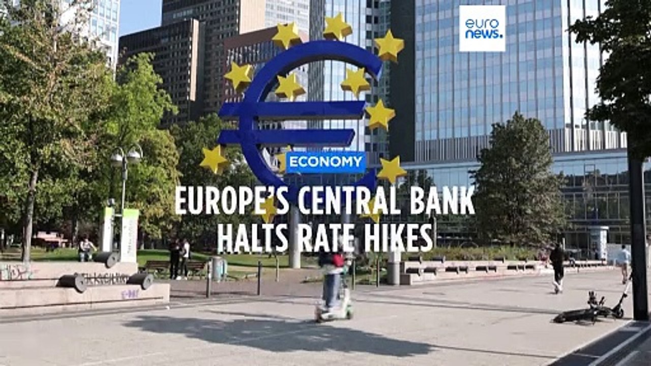 Europe's central bank halts rate hikes as Israel-Hamas war casts a shadow over the economy