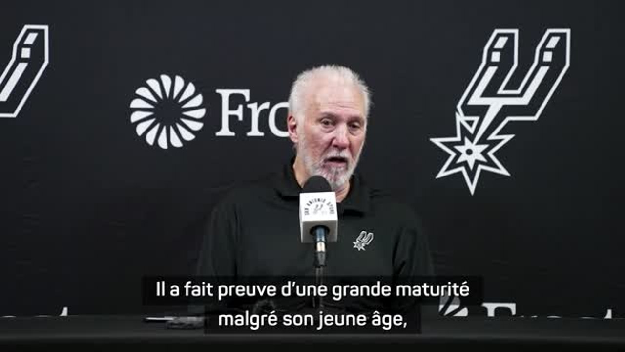 Spurs - Popovich sur Wembanyama : "Il a fait preuve d'une grande maturité"