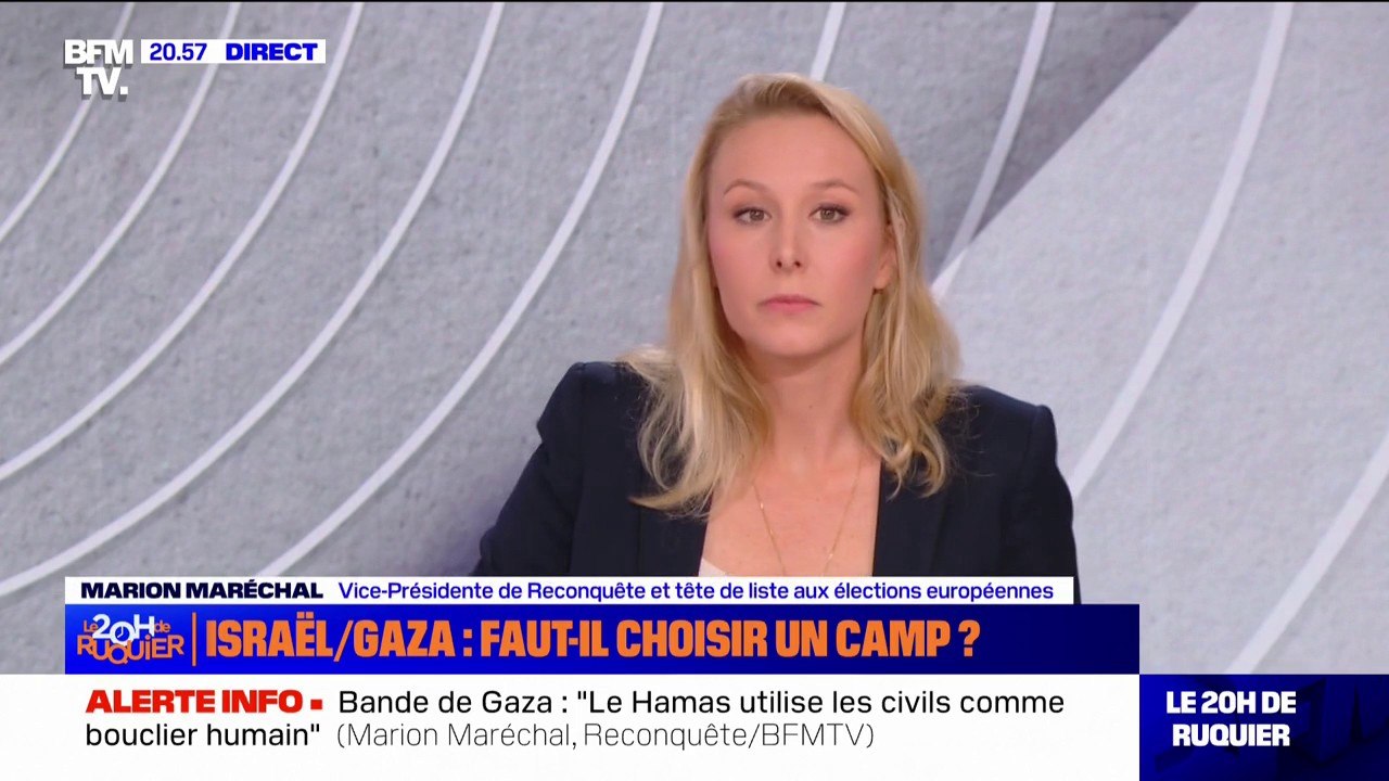 Hamas/Israël: "Je ne suis pas là pour défendre inconditionnellement ce gouvernement israélien" explique Marion Maréchal, vice-président de Reconquête
