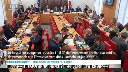 Audition à l'Assemblée nationale - Budget de la Justice : audition d'Éric Dupond Moretti à l'Assemblée nationale
