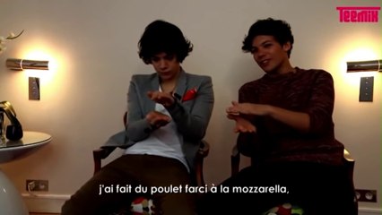 Larry Stylinson - Paris interview 2012 - chicken stuffed with mozzarella cheese wrapped in parma ham with some home made mashed potatoes