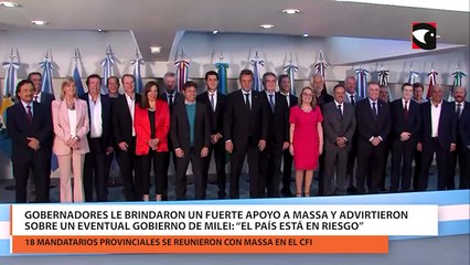 Gobernadores le brindaron un fuerte apoyo a Massa y advirtieron sobre un eventual gobierno de Milei “El país está en riesgo”