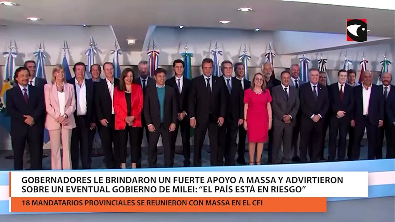 Gobernadores le brindaron un fuerte apoyo a Massa y advirtieron sobre un eventual gobierno de Milei “El país está en riesgo”