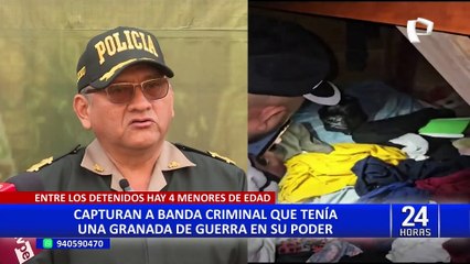 Capturan a banda criminal que tenía una granada de guerra en su poder