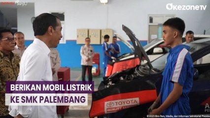 Download Video: Berkunjung ke Palembang, Jokowi Berikan Mobil Listrik untuk ke SMK Negeri 2 untuk Dipelajari