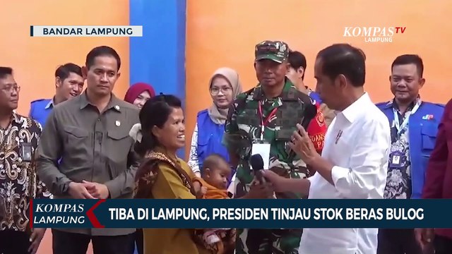 Tiba di Lampung, Presiden Jokowi Tinjau Stok Beras Bulog