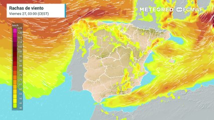 Llegada de la corriente en chorro a España