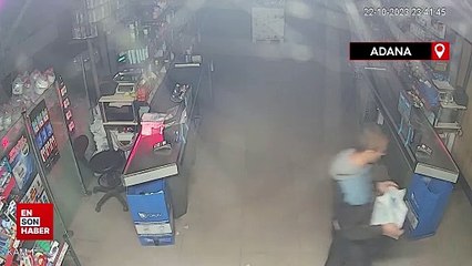 Adana'da marketten parke taşlı hırsızlık: 40 paket sigarayla kaçtı