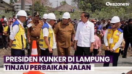 Presiden Jokowi Tinjau Perbaikan Jalan Rusak yang Sempat Viral di Lampung