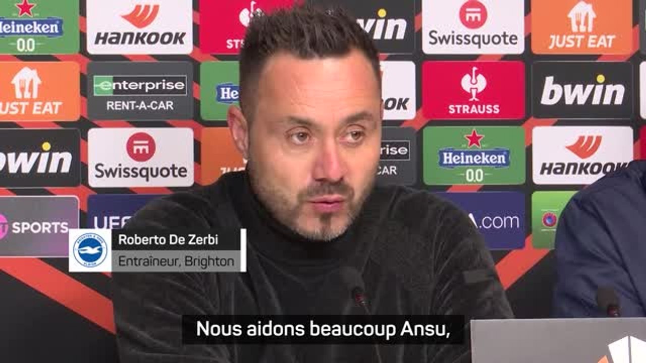 Gr. B - De Zerbi : "Nous aidons beaucoup Ansu Fati"