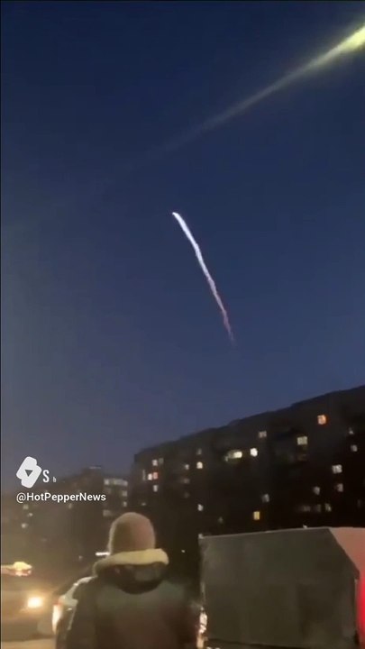WARNING: The Russian people watch the Yars intercontinental nuclear missile flying over