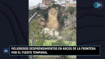 Peligrosos desprendimientos en Arcos de la Frontera por el fuerte temporal