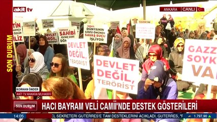 Hacı Bayram Veli Camii'nde destek gösterileri