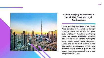 buying an apartment in dubai