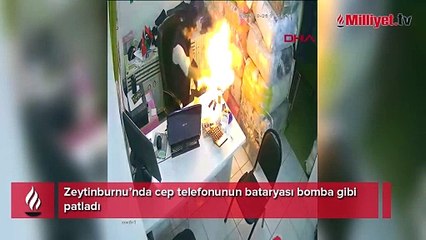 Korku dolu anlar... Cep telefonunun bataryası bomba gibi patladı!