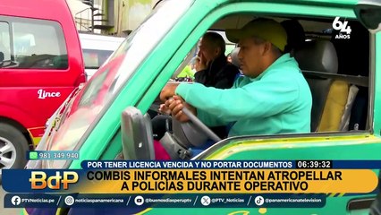 Durante operativo chofer intentó atropellar a una agente policial en El Agustino