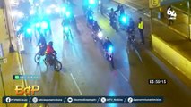 Miraflores: motociclistas transitan a toda velocidad por la vía Expresa, pese a estar prohibido