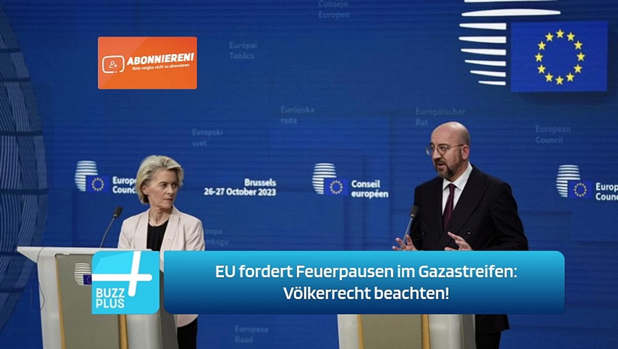 EU fordert Feuerpausen im Gazastreifen: Völkerrecht beachten!