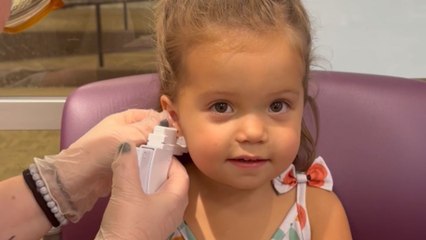 Brave 3 y/o girl triumphs over fear and gets her ear pierced!