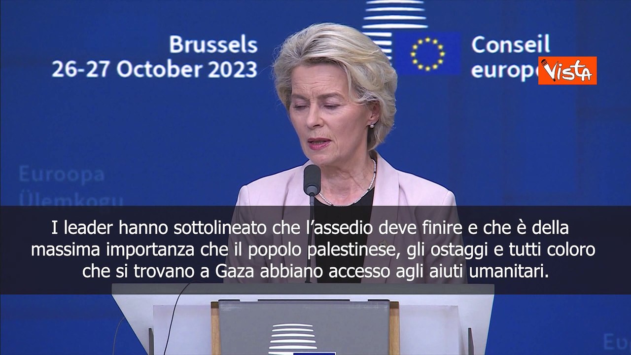 Von der Leyen: Non c'? contraddizione tra solidariet? a Israele e aiuti umanitari a Gaza