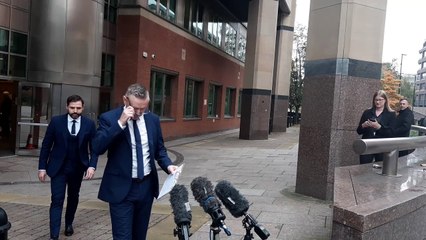 Detective Sergeant Gareth Gent, South Yorkshire Police Prison Crime Anti-Corruption Unit, gives a statement outside Sheffield Crown Court today (October 27) following HMP Lindholme sentencings.