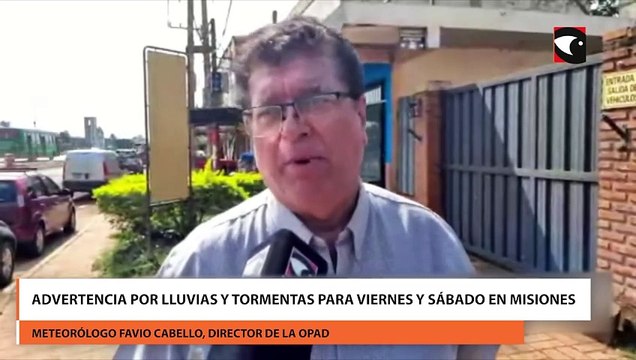Advertencia por lluvias y tormentas para viernes y sábado en Misiones