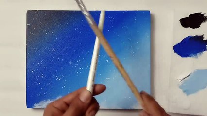 Painting light blue night