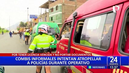 El Agustino: combis informales intentan atropellar a policías durante operativo