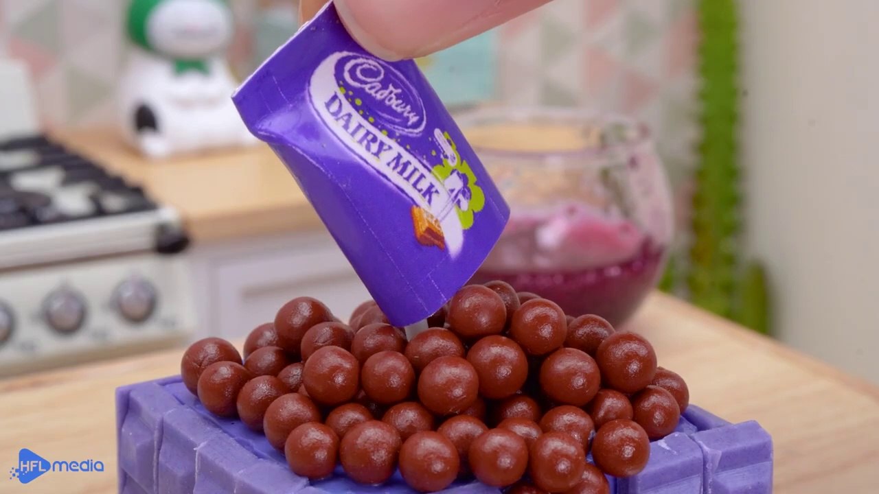 Satisfying Miniature DAIRY MILK Cake Decorating | ASMR Miniature Cooking