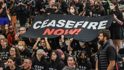 Pose star Indya Moore detained as protesters flood Grand Central calling for Israel-Hamas ceasefire