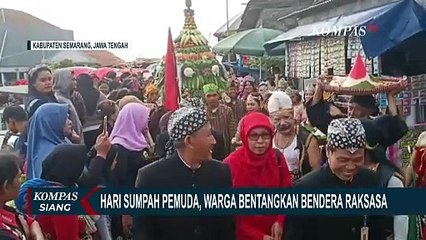 Warga Bentangkan Bendera Merah Putih 101 Meter di Candi Gedong Songo Semarang