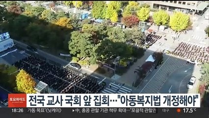 전국 교사 국회 앞 대규모 집회…"아동복지법 개정해야"