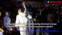 Tabrak Lari Pengendara Motor, Mobil Pelaku Rusak Diamuk Warga