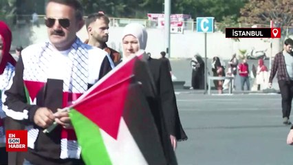 İstanbullular Büyük Filistin Mitingi için yollara düştü