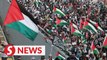 Large crowd marches to US embassy, calls on govt to moot motion for Palestine in Parliament