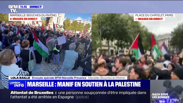 Marseille: environ 200 manifestants sont réunis à la Porte d'Aix en soutien au peuple Palestinien