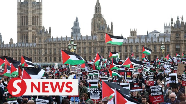 Thousands join pro-Palestinian protest in London to demand Gaza ceasefire