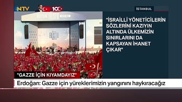 Büyük Filistin Mitingi'nde Cumhurbaşkanı Erdoğan'dan İsrail'e gözdağı: Bir gece ansızın gelebiliriz